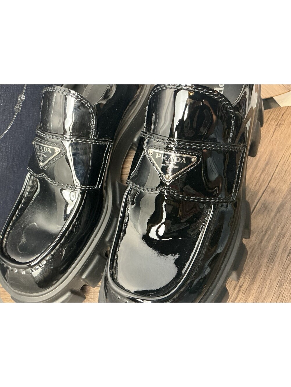 Mens Prada  Chunky Sole Penny Loafers Size 9 Euro 10 Us - Picture 9 of 13